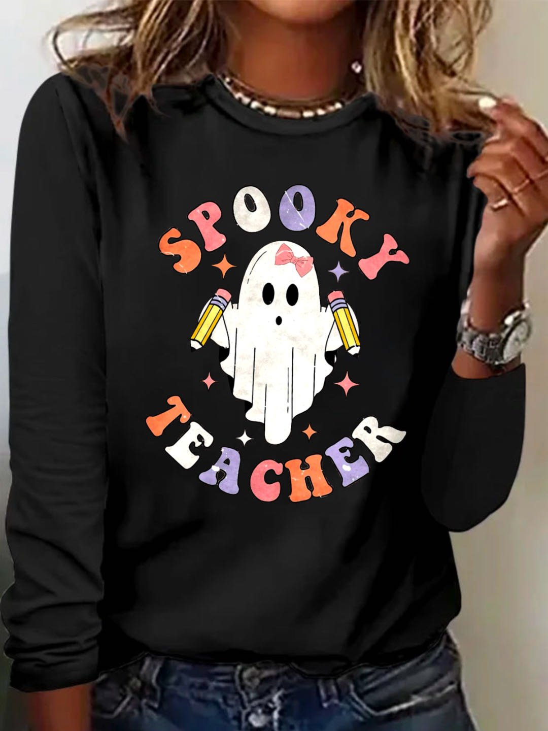 witch Spooky Teacher  Halloween T-Shirt